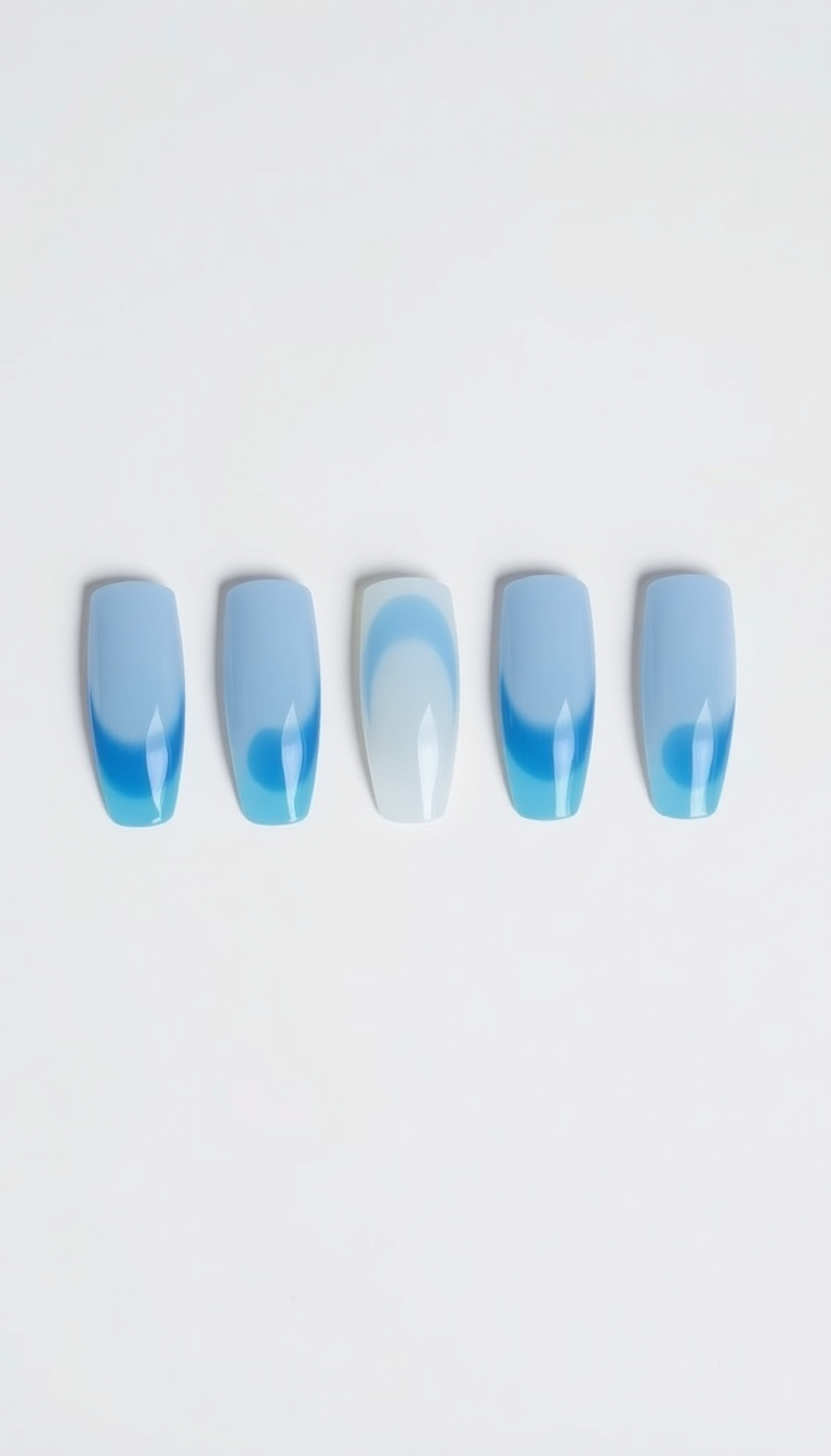 Blue Ombre Nails