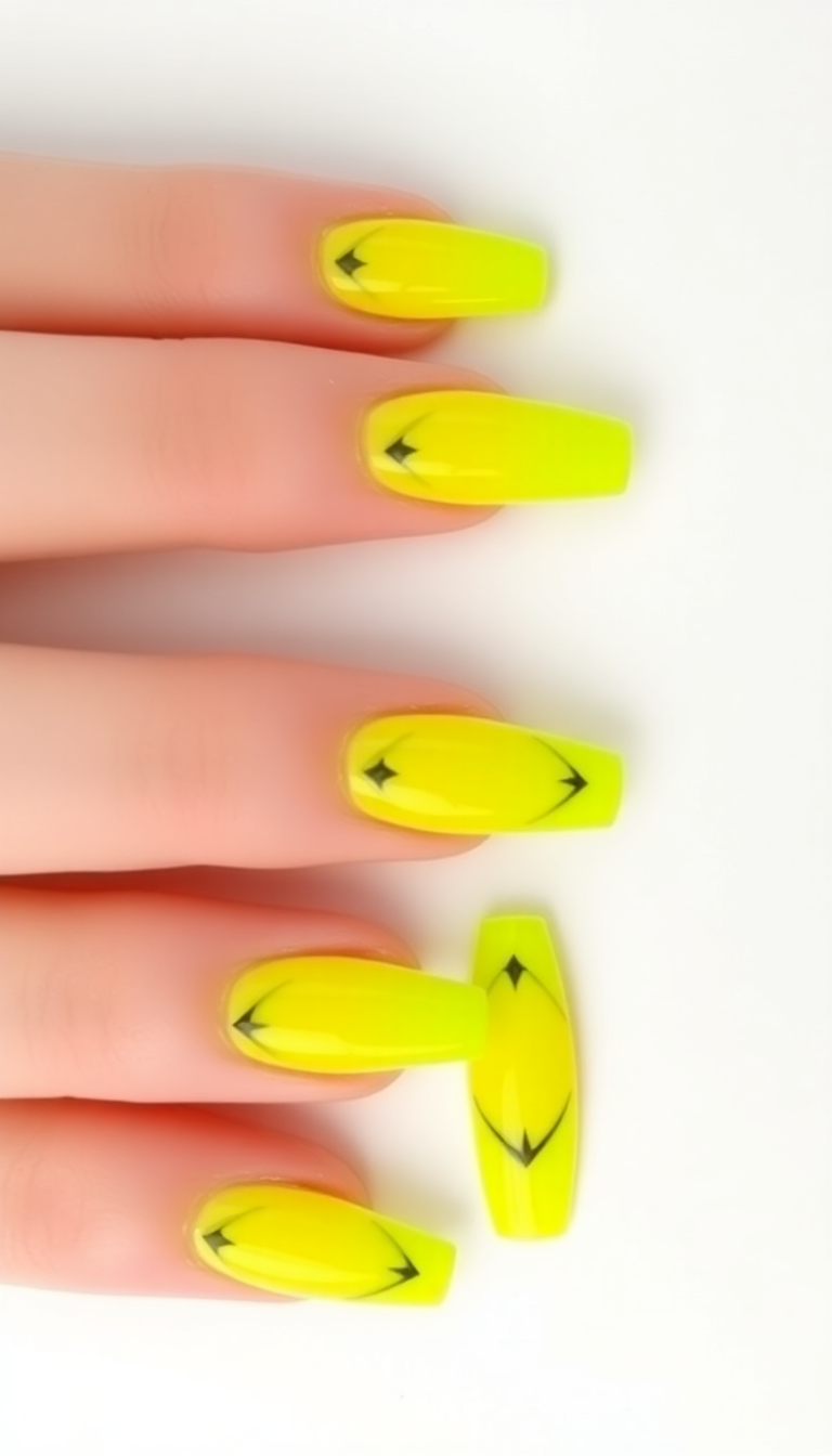 Yellow Nails with Arrows