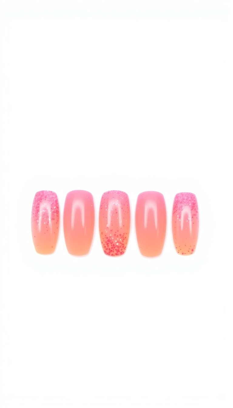 10. Pink and Peach Glitter Mix