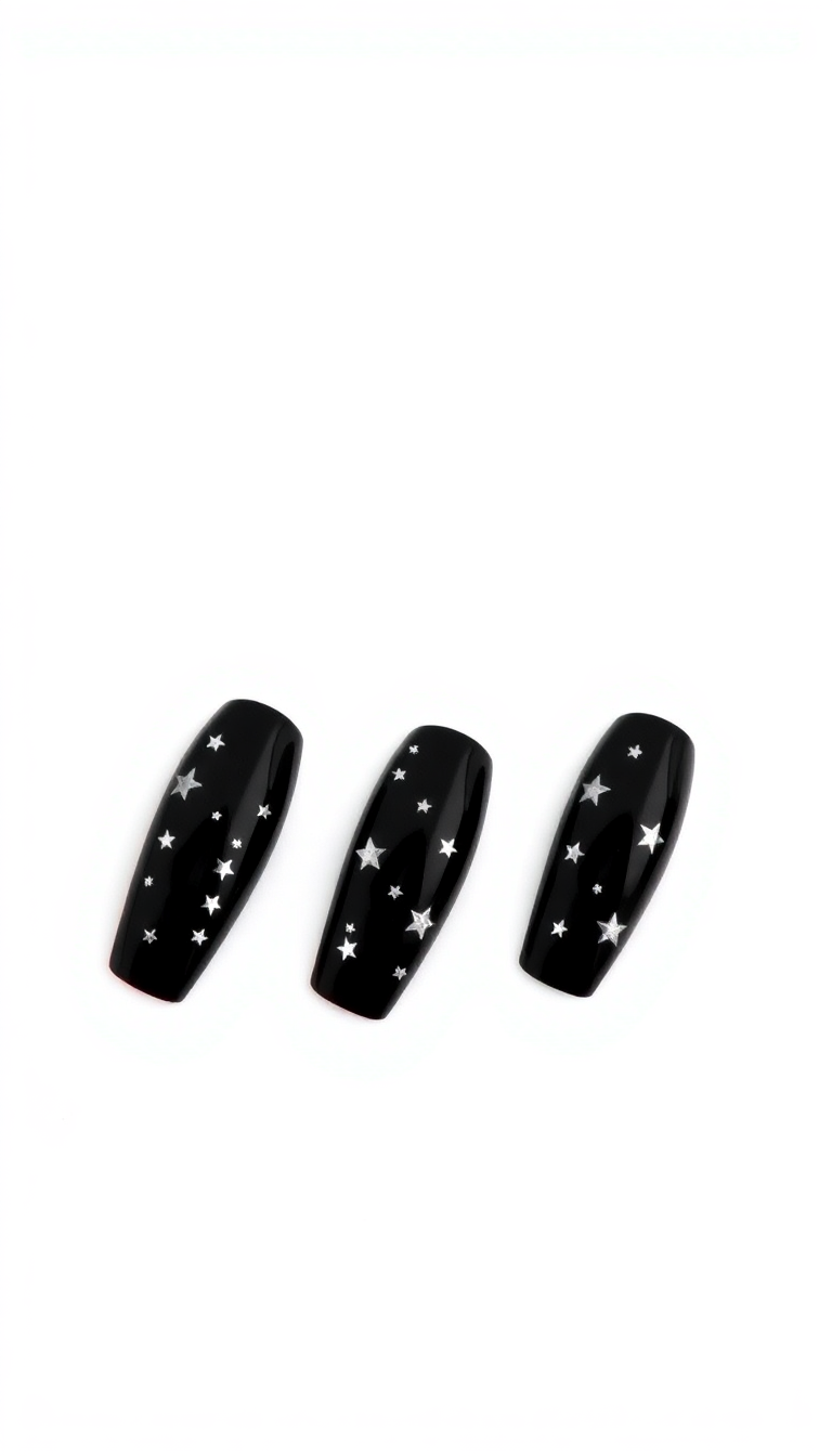 10. Sleek Black with Silver Stars