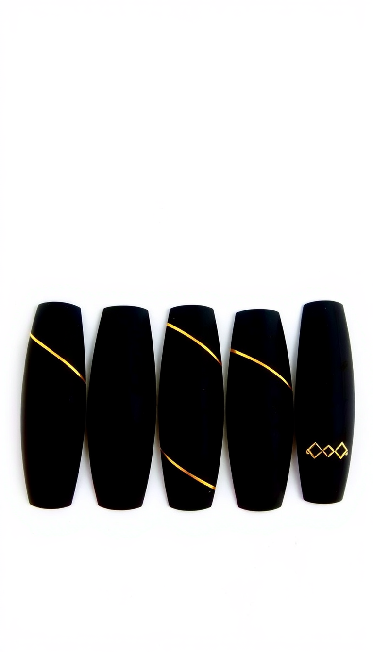 11. Chic Matte Black and Gold