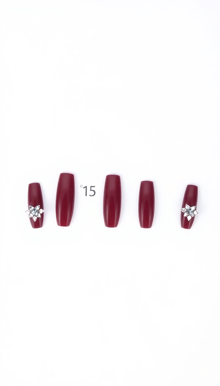 12. Maroon and Crystal Embellishments