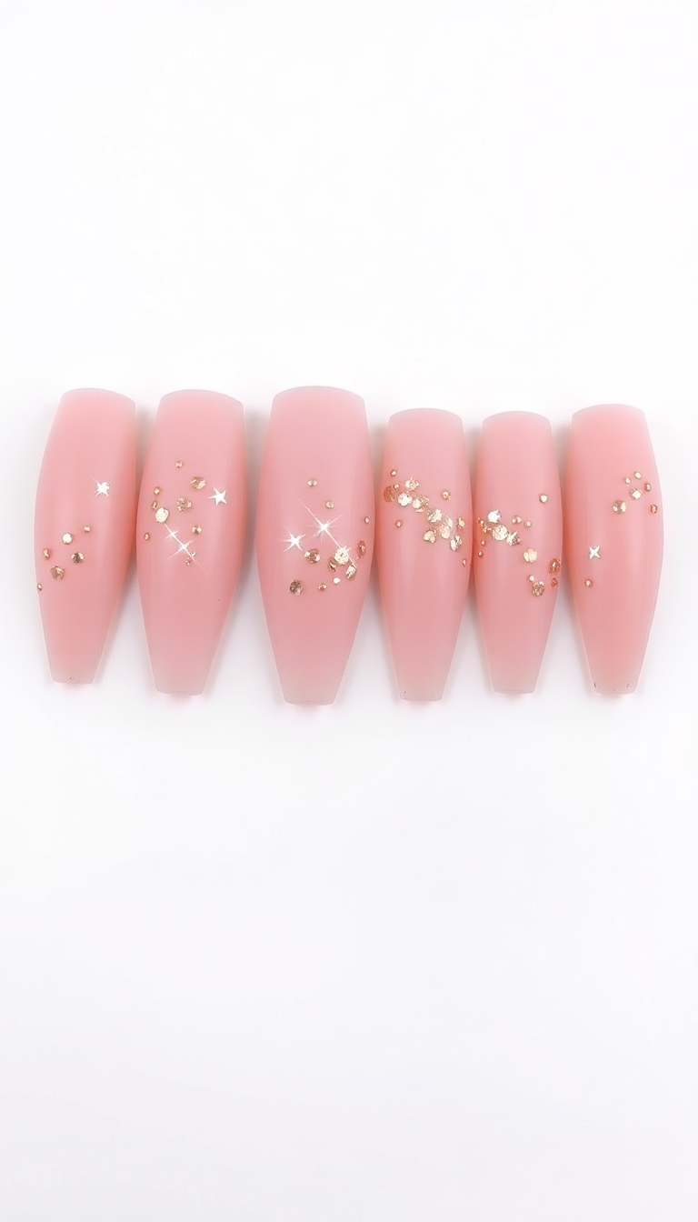 12. Soft Pink with Rose Gold Sparkles