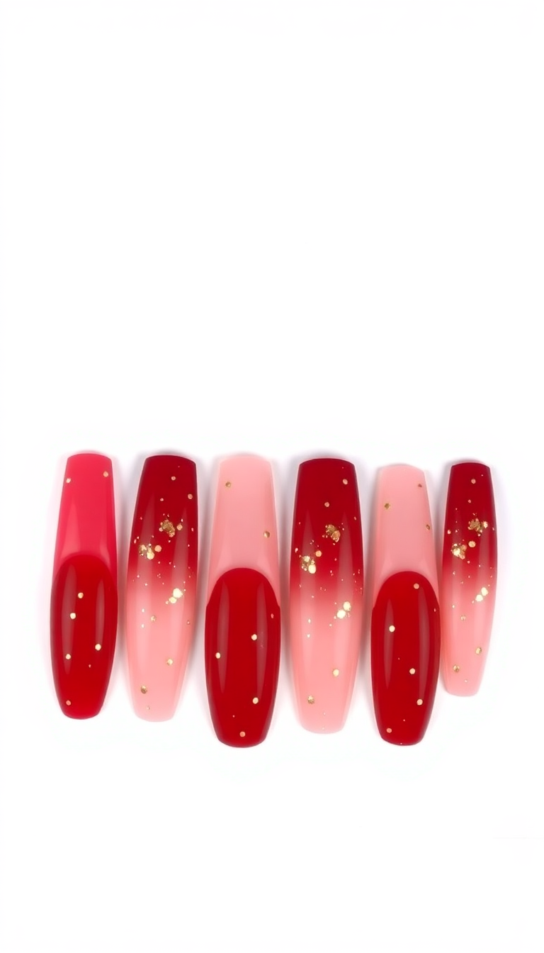 14. Glossy Red with Golden Flakes