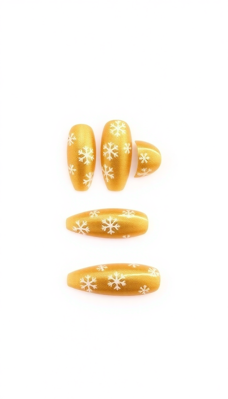 14. Golden Glow and White Snowflakes