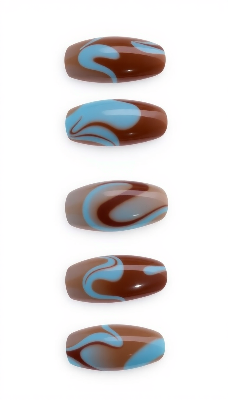 15. Chocolate Brown and Sky Blue