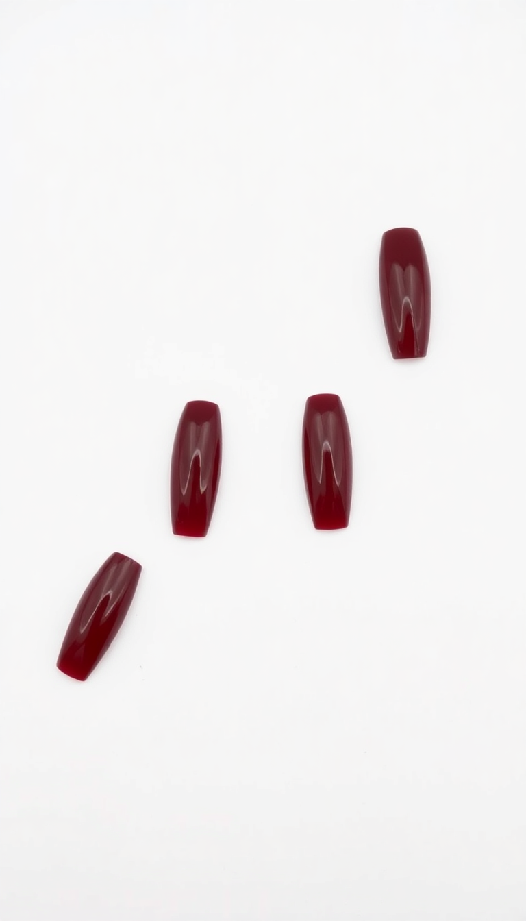 15. Maroon Coffin Nails