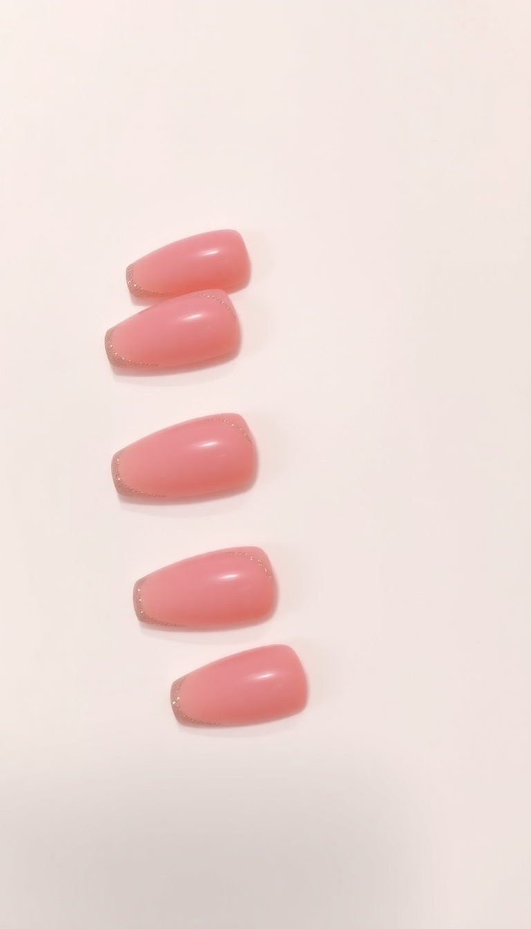 15. Subtle Pink with Glitter Cuticle Touch