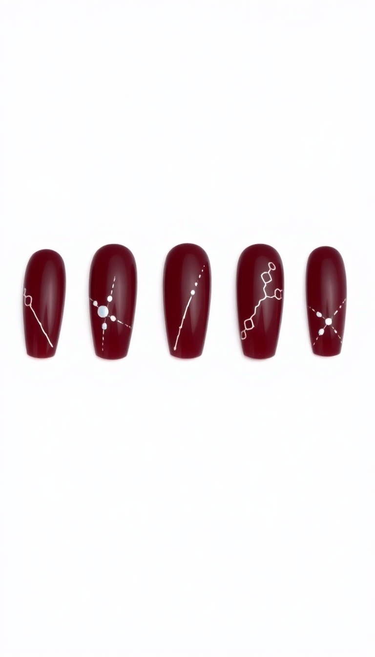 16. Dark Maroon with Minimalist Art