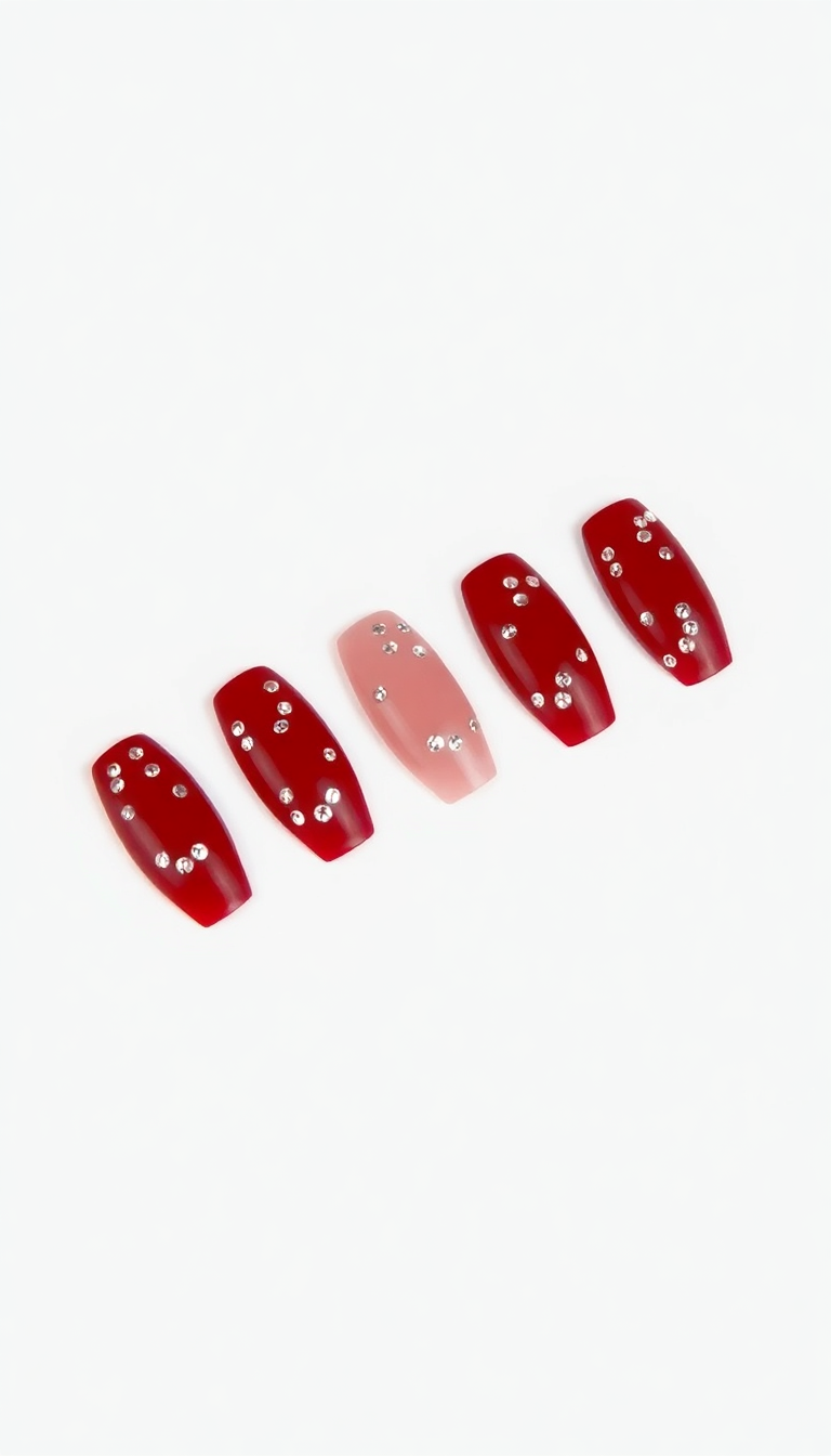 16. Holiday Red with Crystal Embellishments