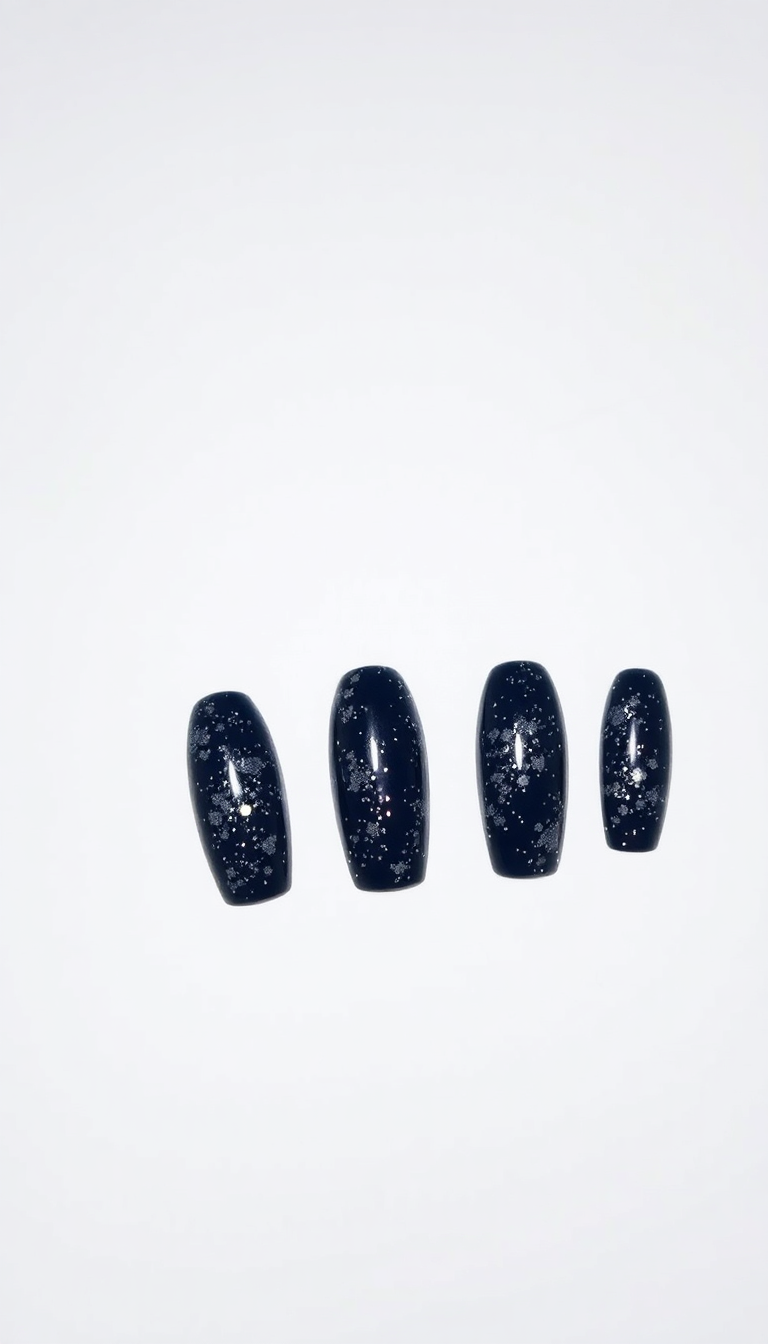 17. Dark Navy and Silver Sparkles