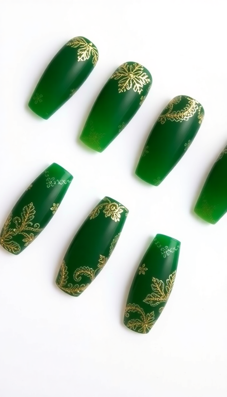 17. Holiday Green with Golden Glam