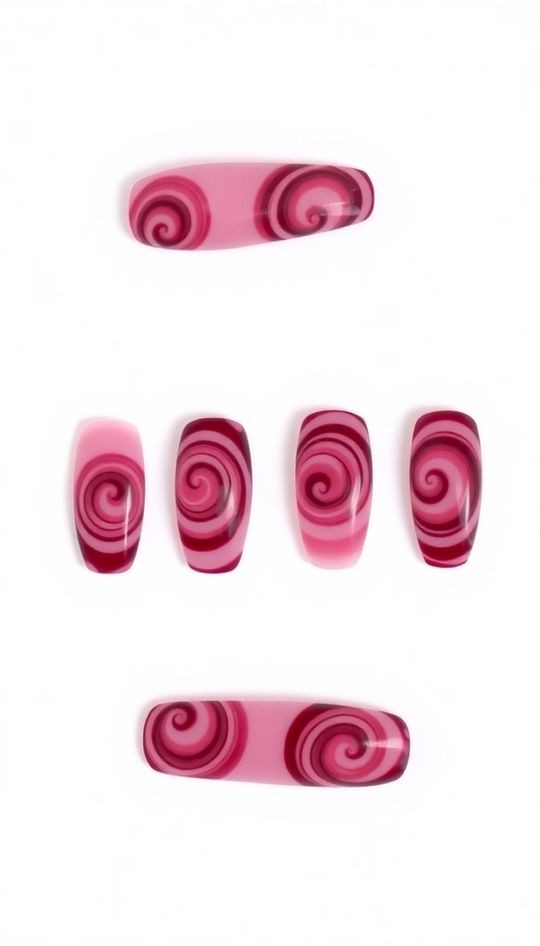 17. Maroon and Pink Swirls