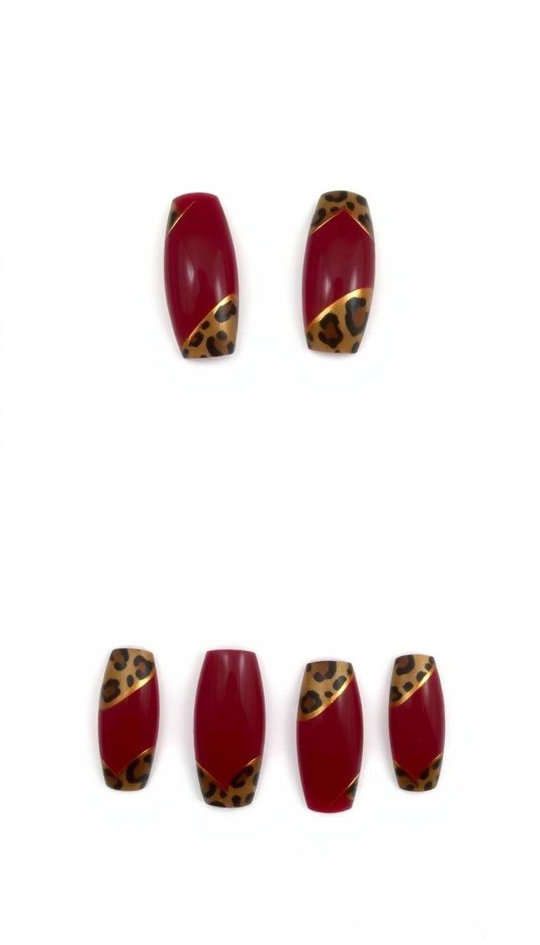 19. Bold Maroon with Animal Print