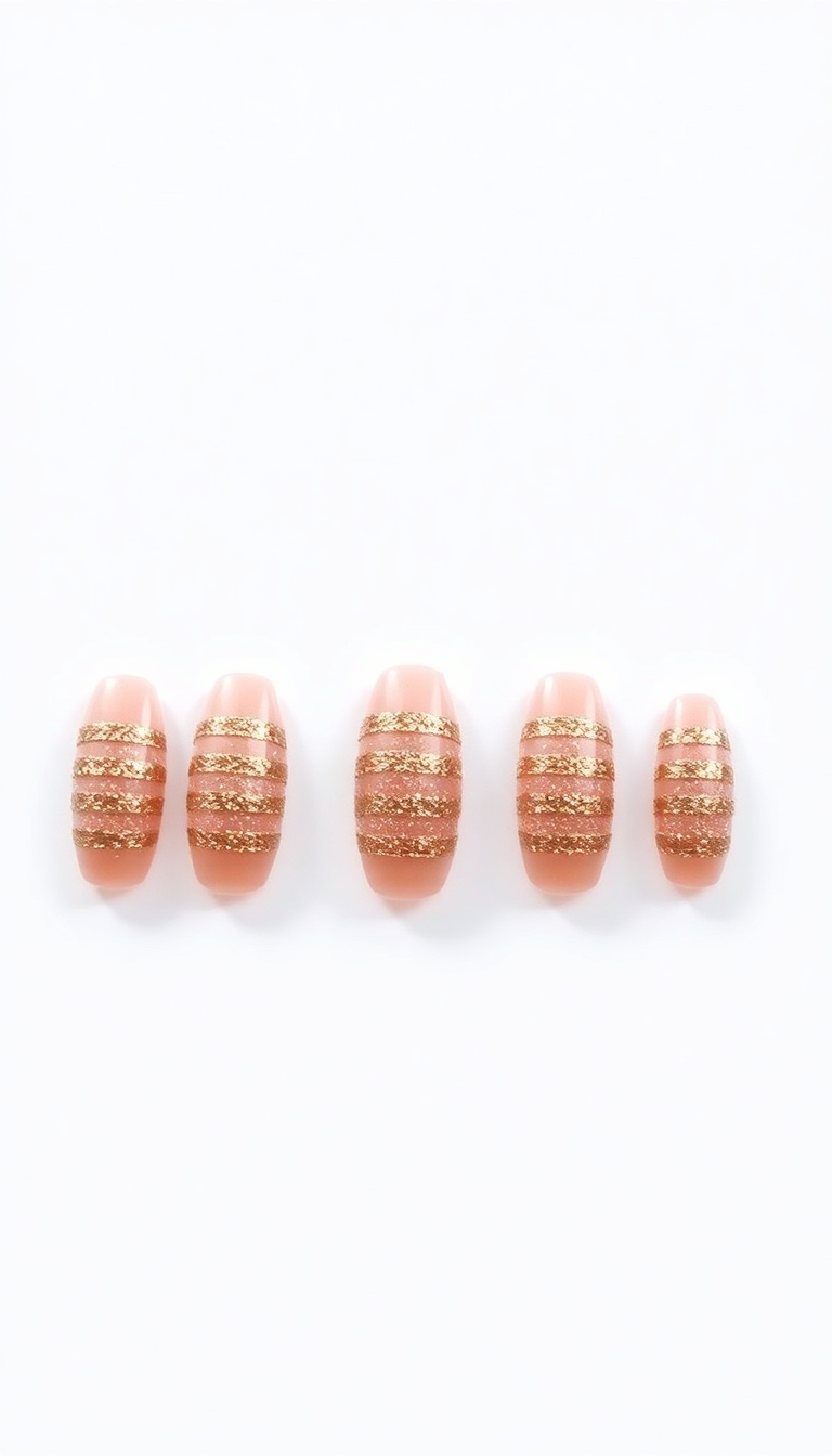 2. Dazzling Glittery Stripes on Rose Gold