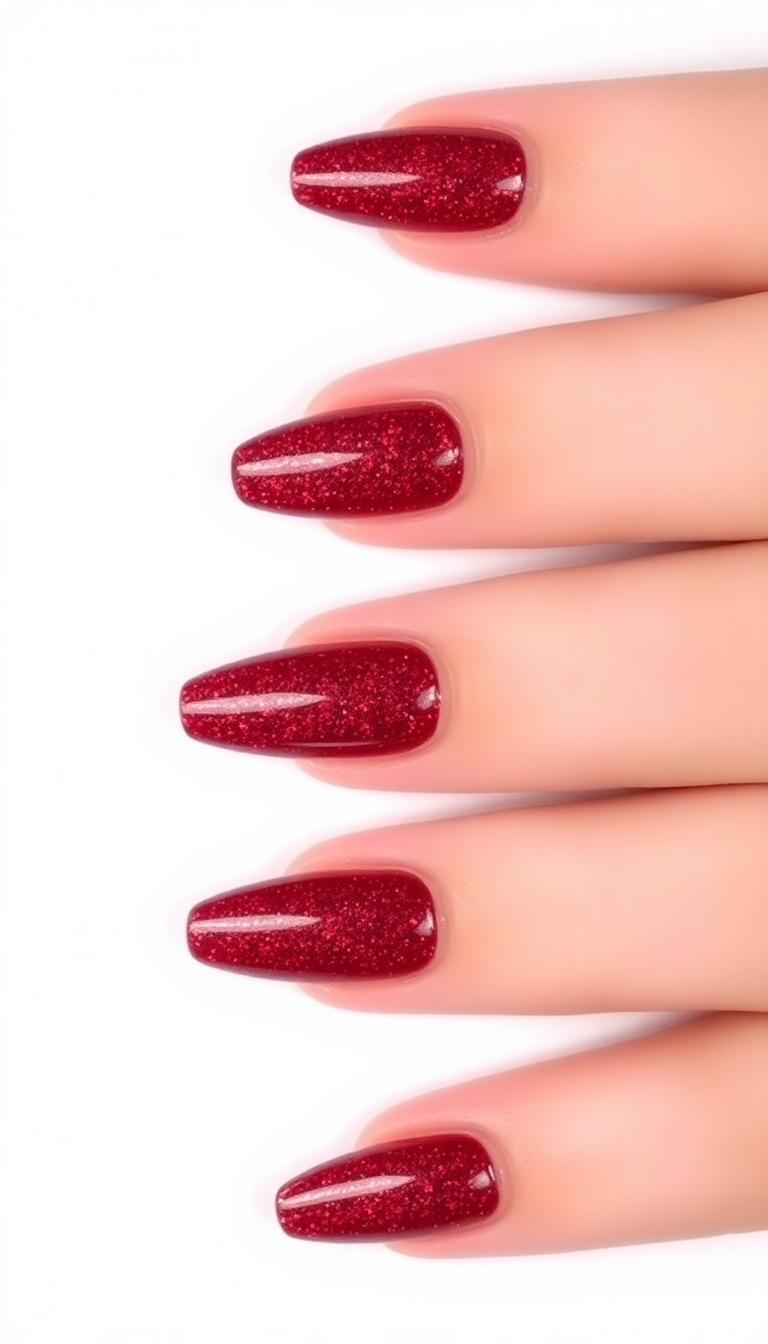 2. Sparkling Ruby Red Glitter