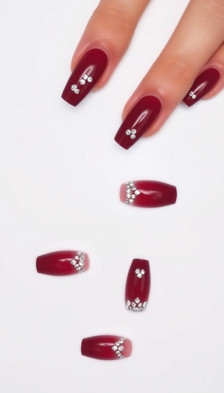 20. Maroon with Sparkling Rhinestones