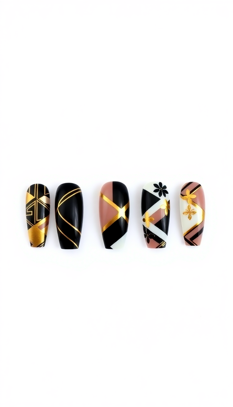 3. Bold Black and Gold Combo