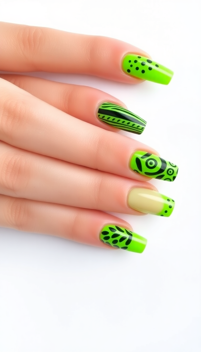 3. Bold Neon Greens