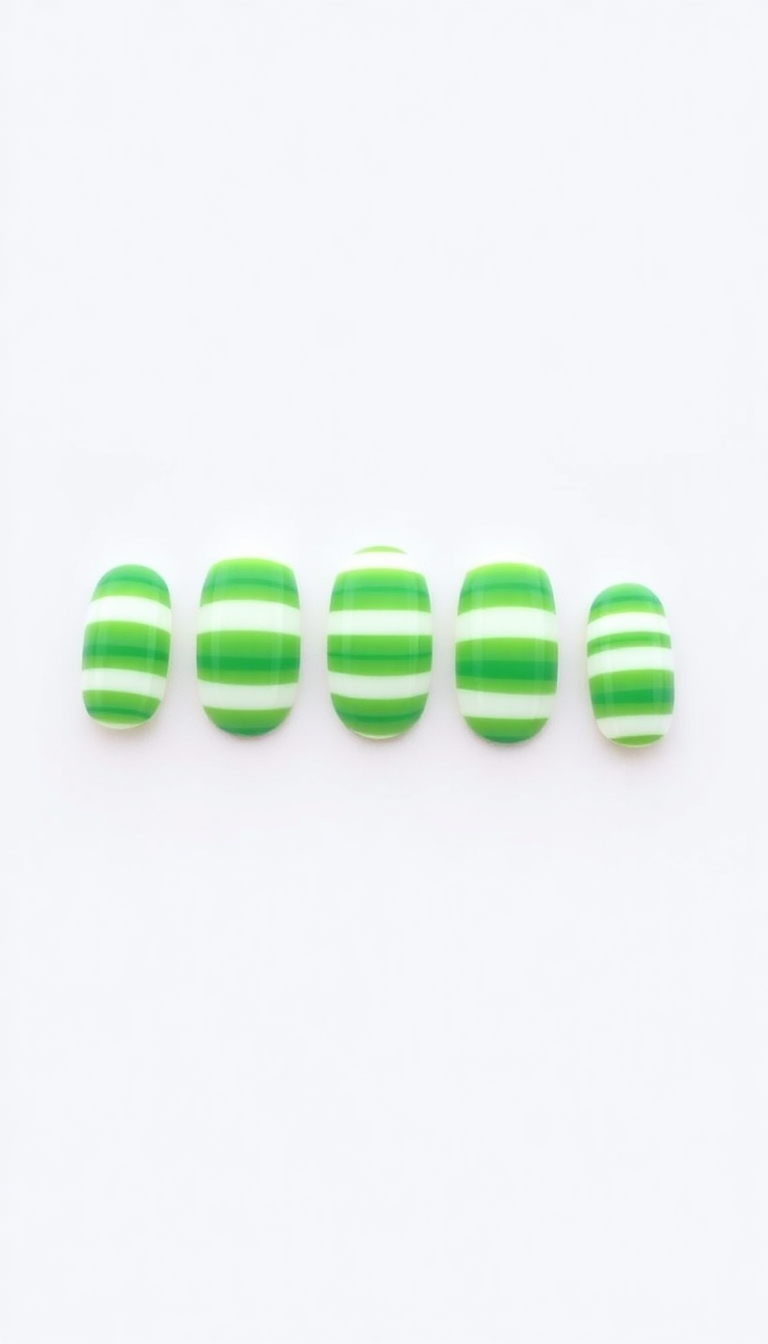 3. Festive Green Stripes