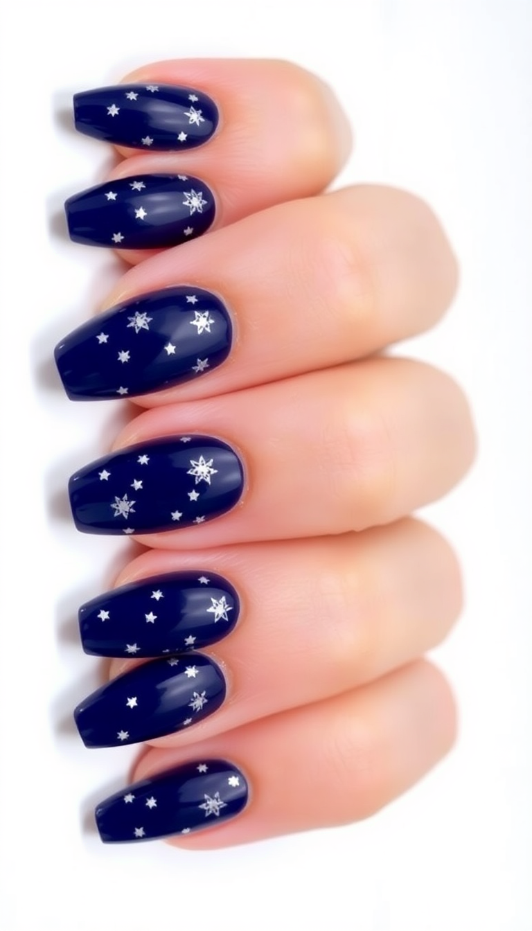 3. Midnight Blue and Silver Stars