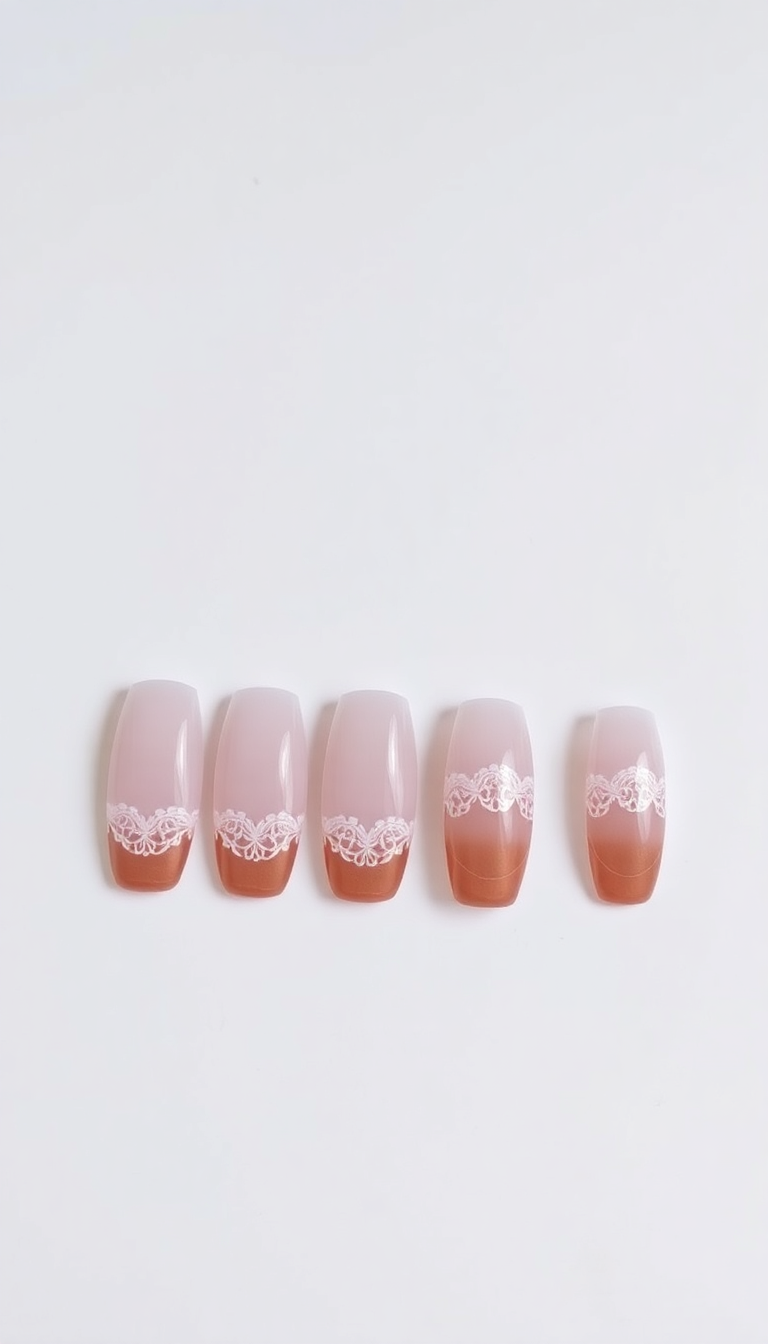 4. Elegant Rose Gold French Tips with a Twist