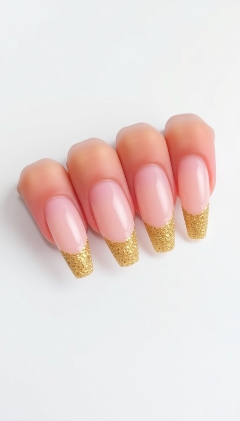 4. Festive Gold Glitter Gradient