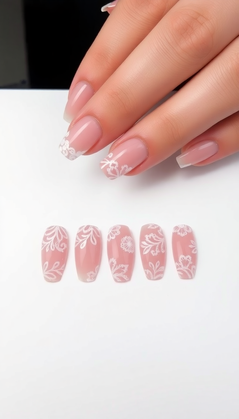 5. Delicate Lace French Tips