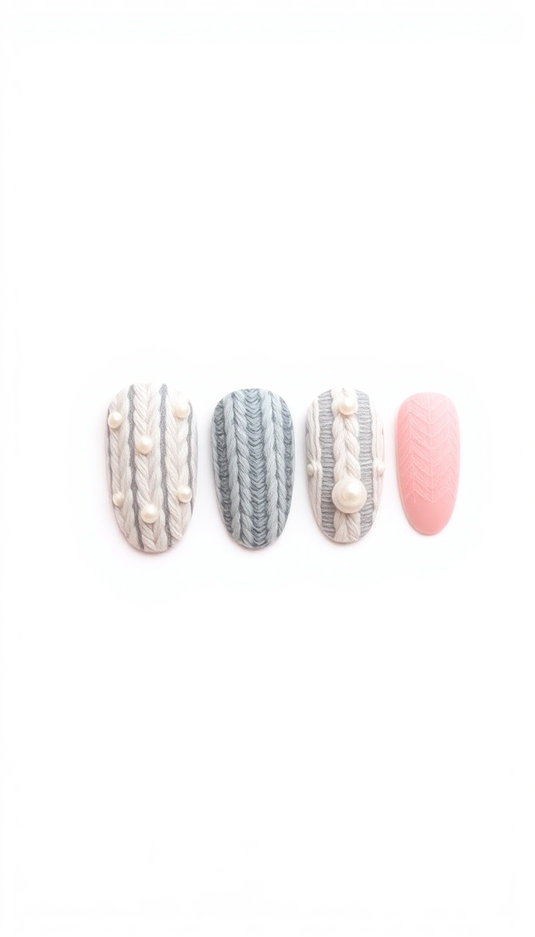 6. Cozy Sweater Nail Art