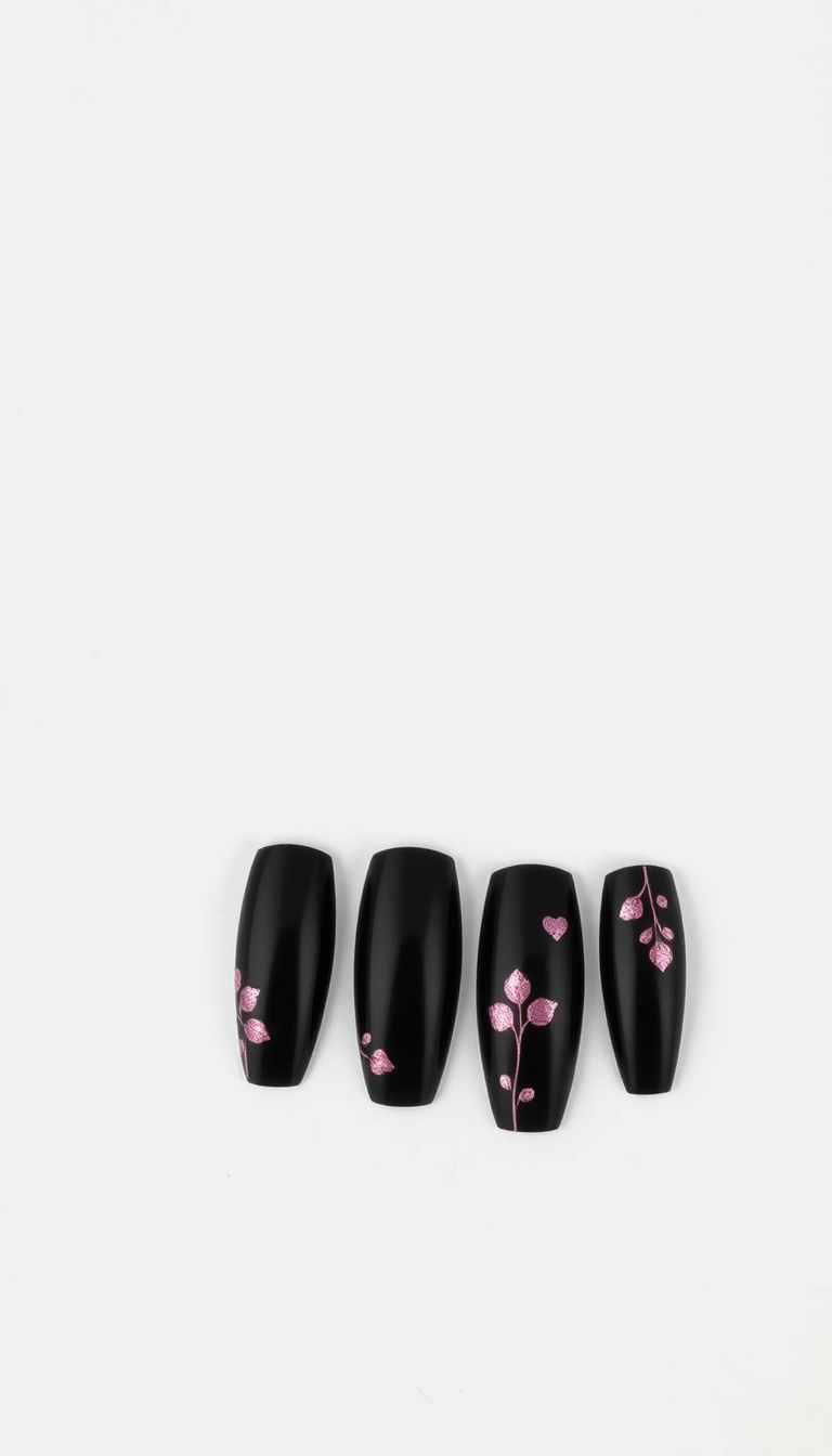 7. Bold Black with a Touch of Pink