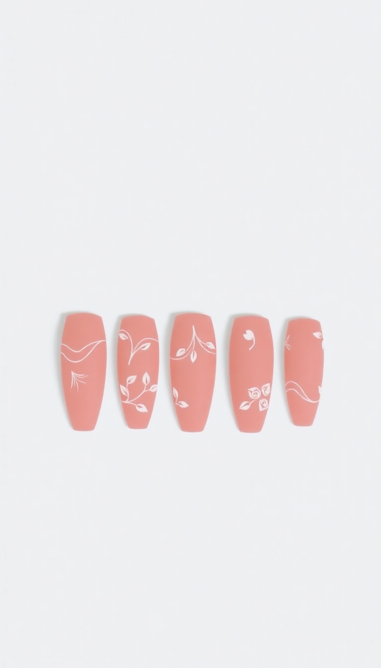 7. Soft Matte Pink with White Details