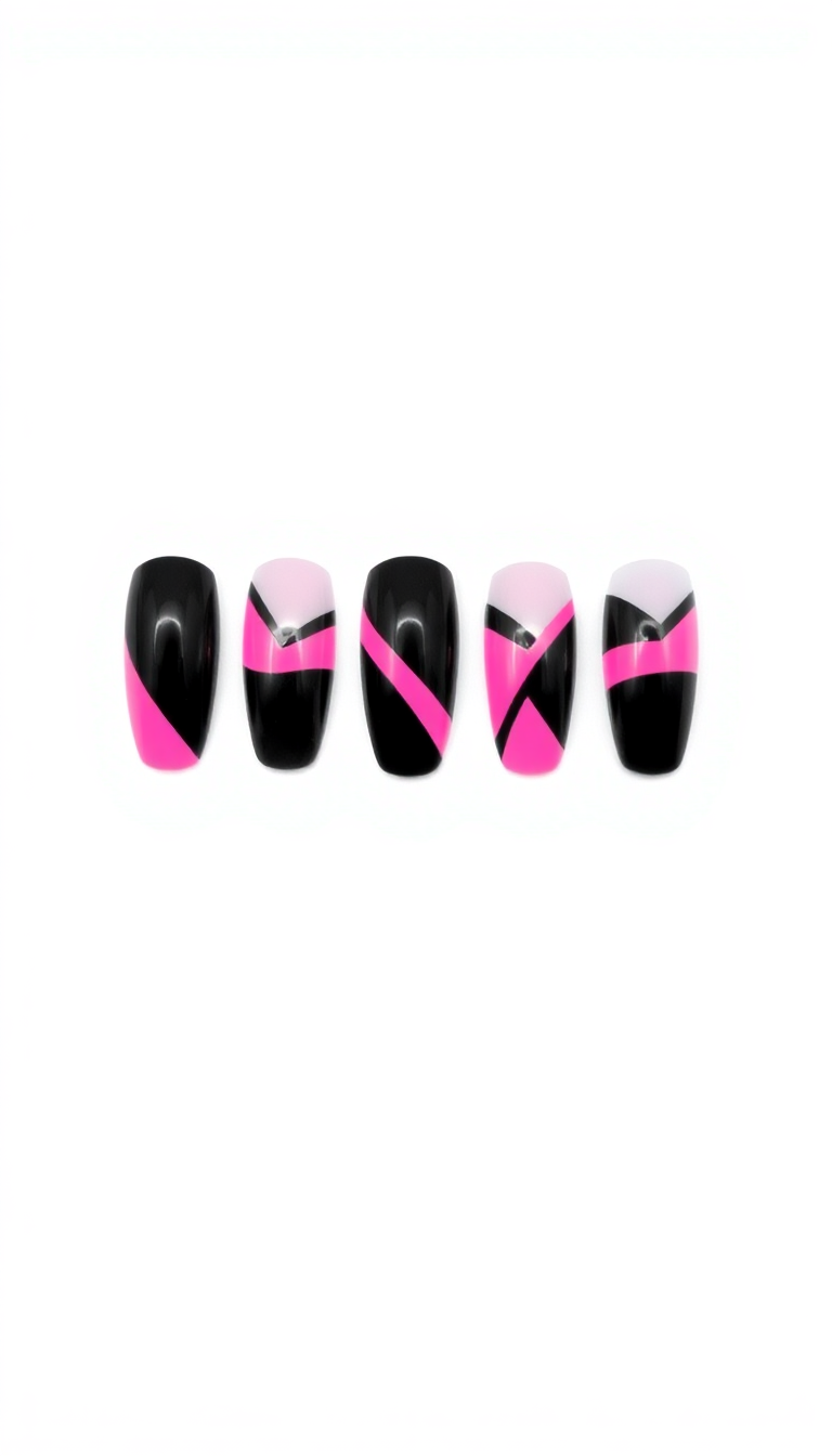 8. Bold Black and Pink Contrast