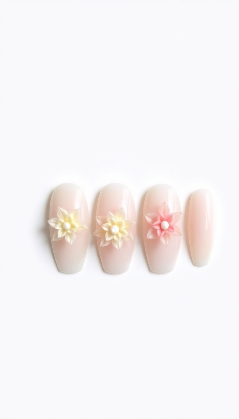 8. DIY 3D Flowers Nail Art at Home  