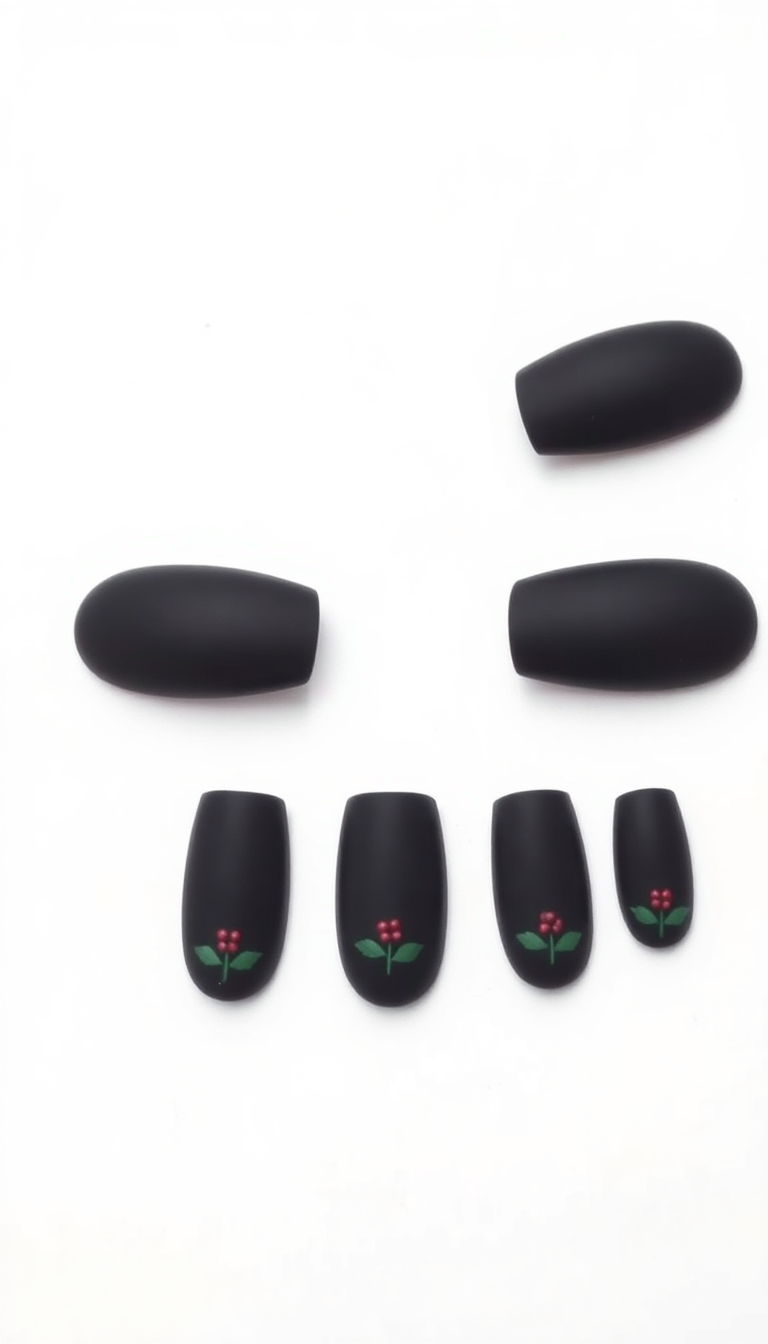 8. Sophisticated Matte Black and Holly