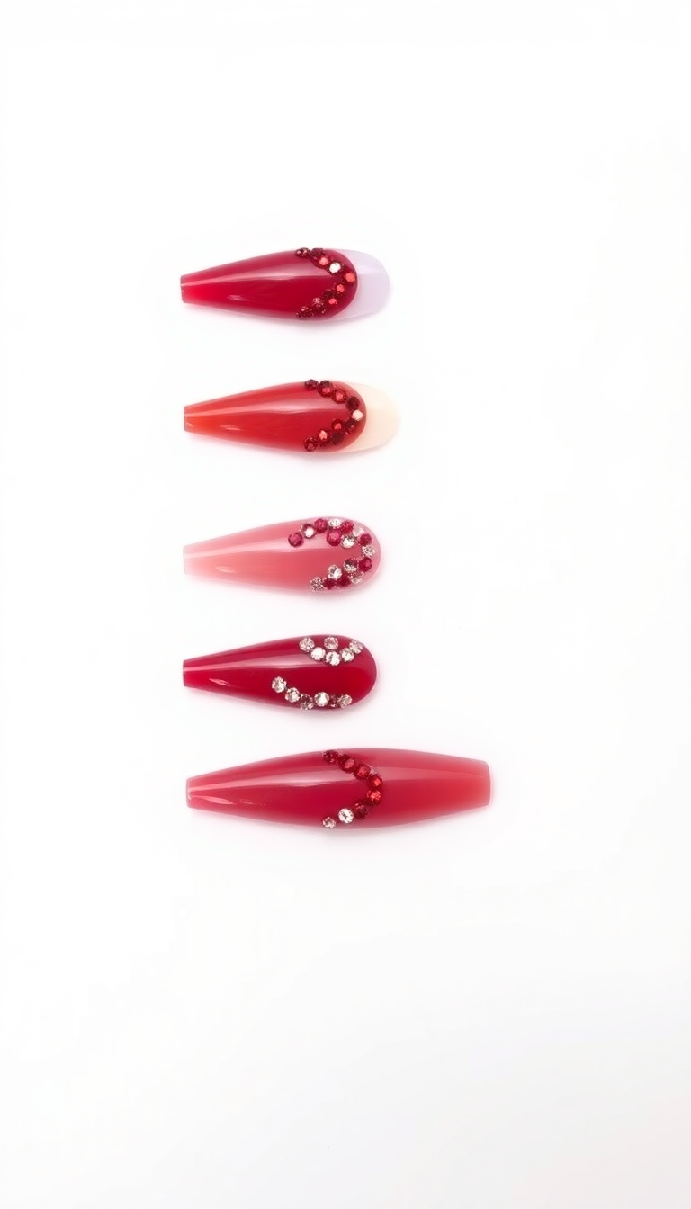 8. Sparkling Ruby Rhinestones