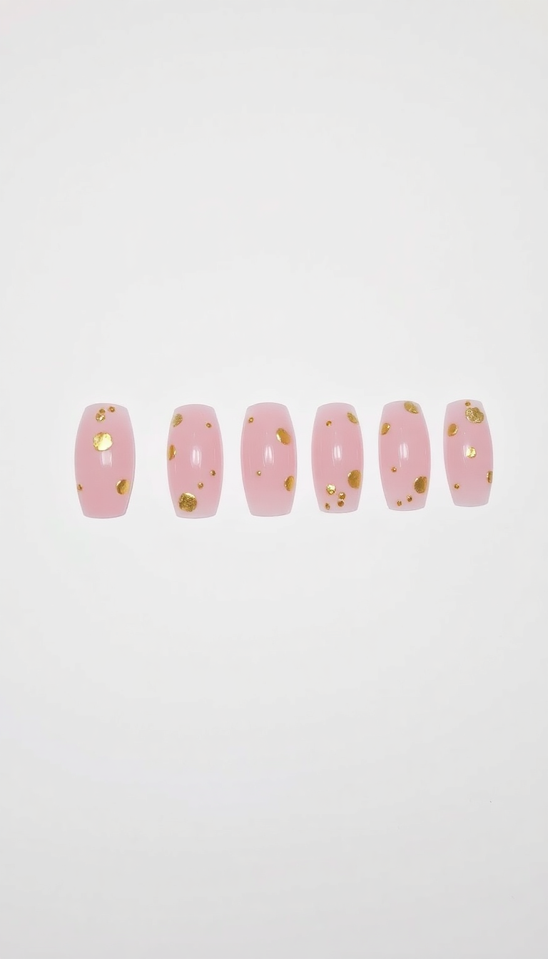 8. Subtle Pink and Gold Flakes