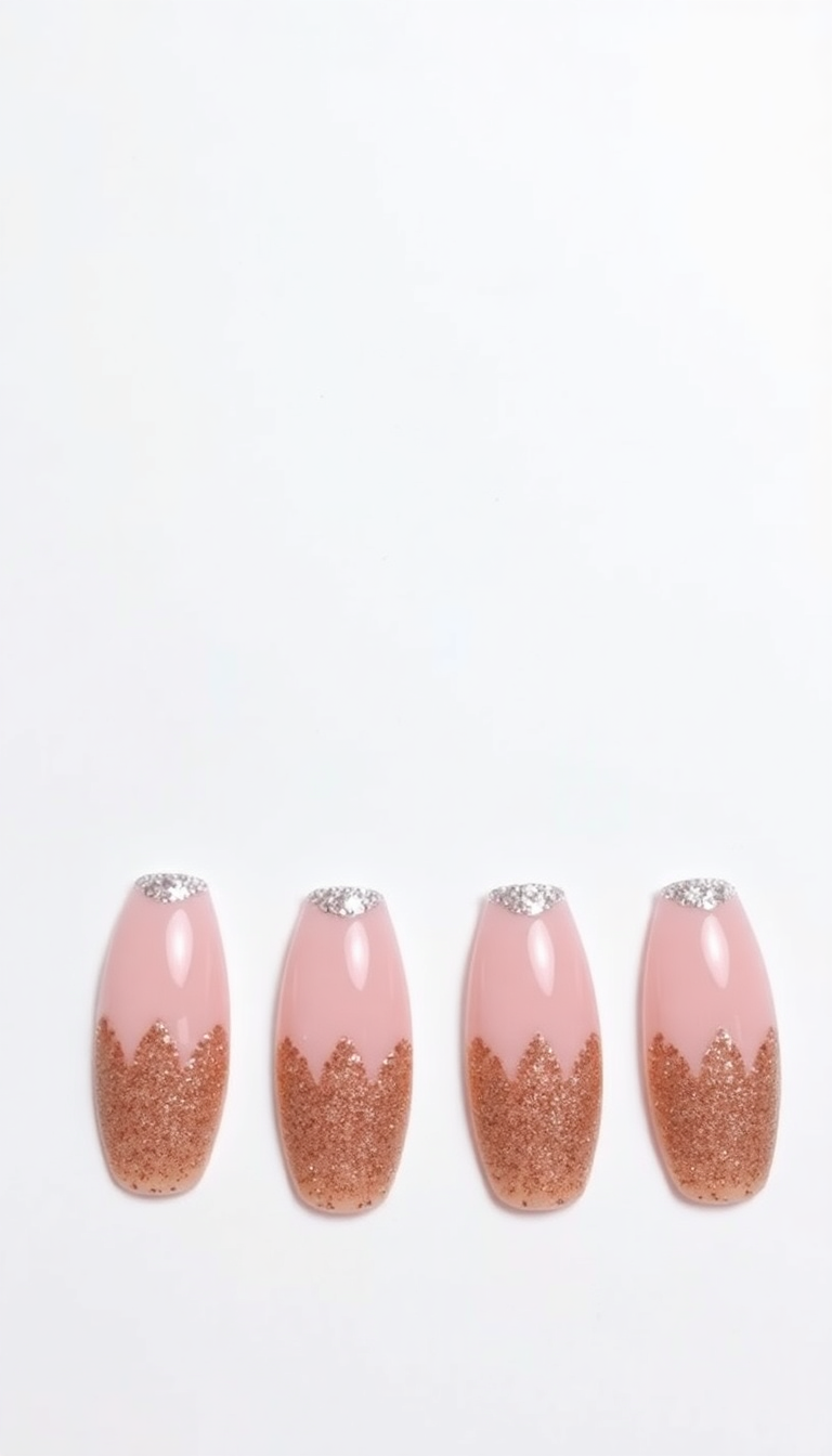 9. Luxe Rose Gold Glitter Fade