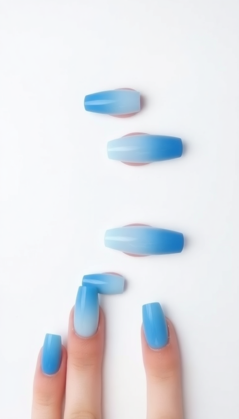 Blue Ombre Nails