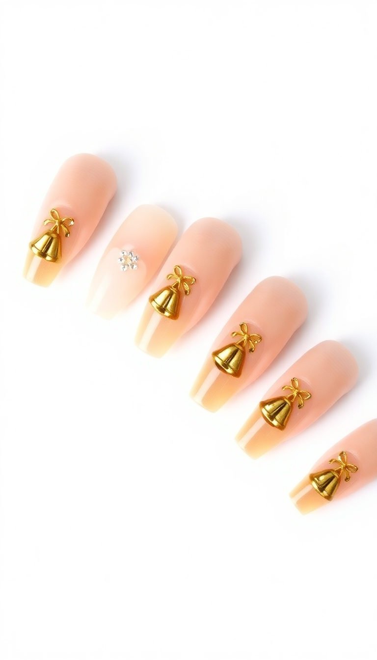 Gold Bow Nails