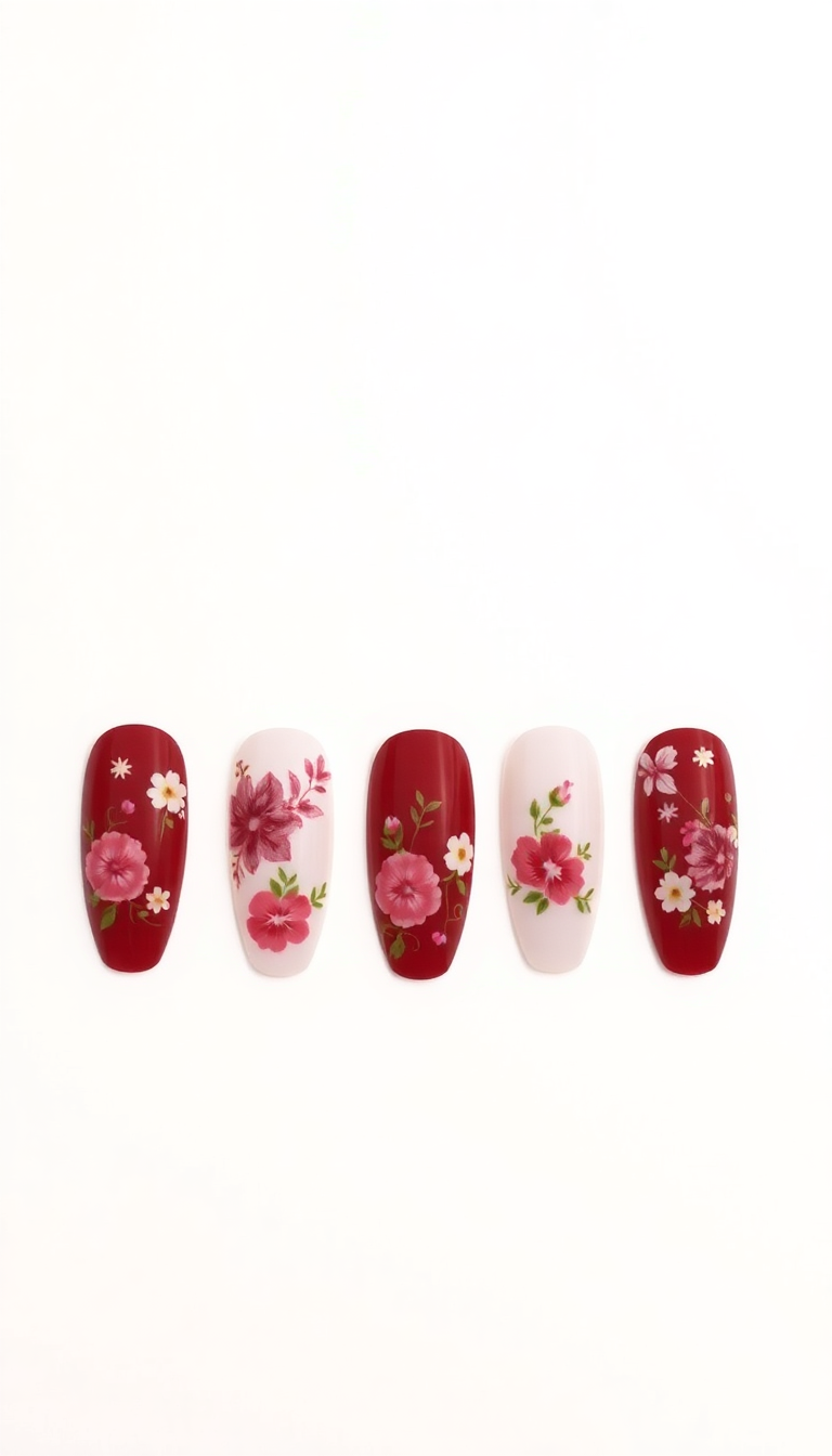 10. Floral Fantasy on Crimson