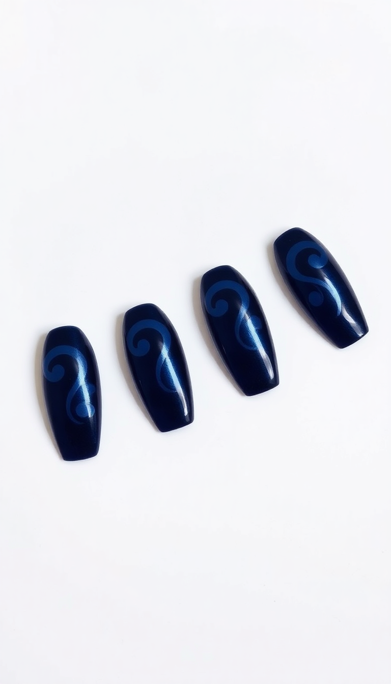 10. Midnight Blue Metallic Swirl