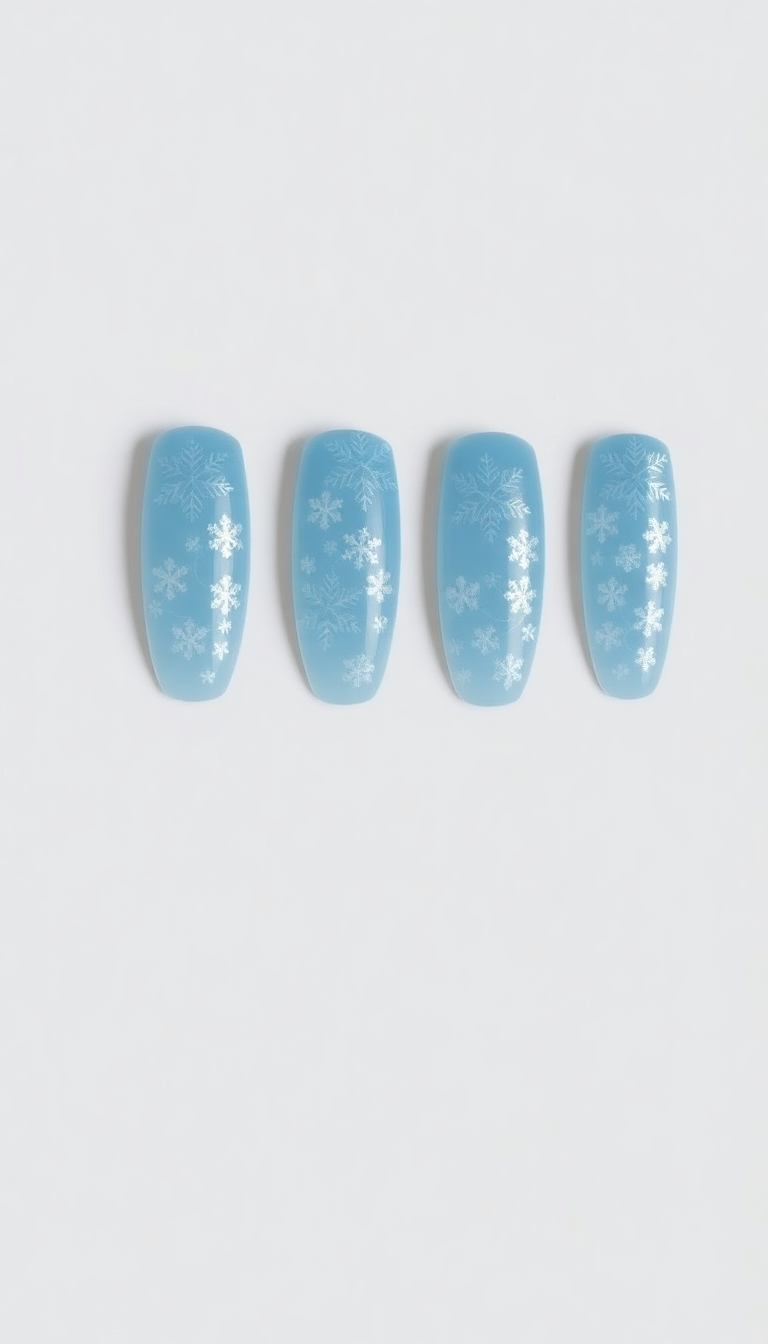 10. Winter Wonderland - Icy Blue with Snowy Florals