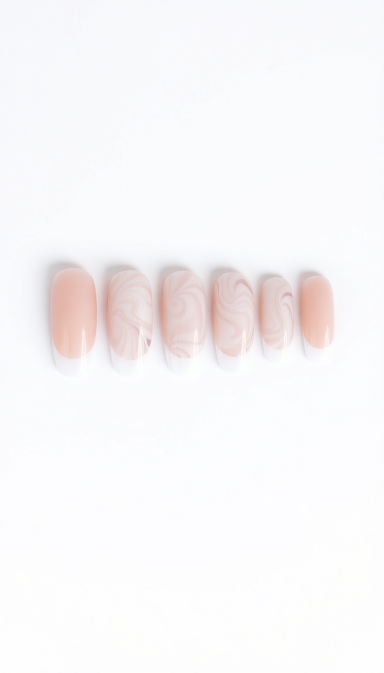 11. Marble Effect French Tips