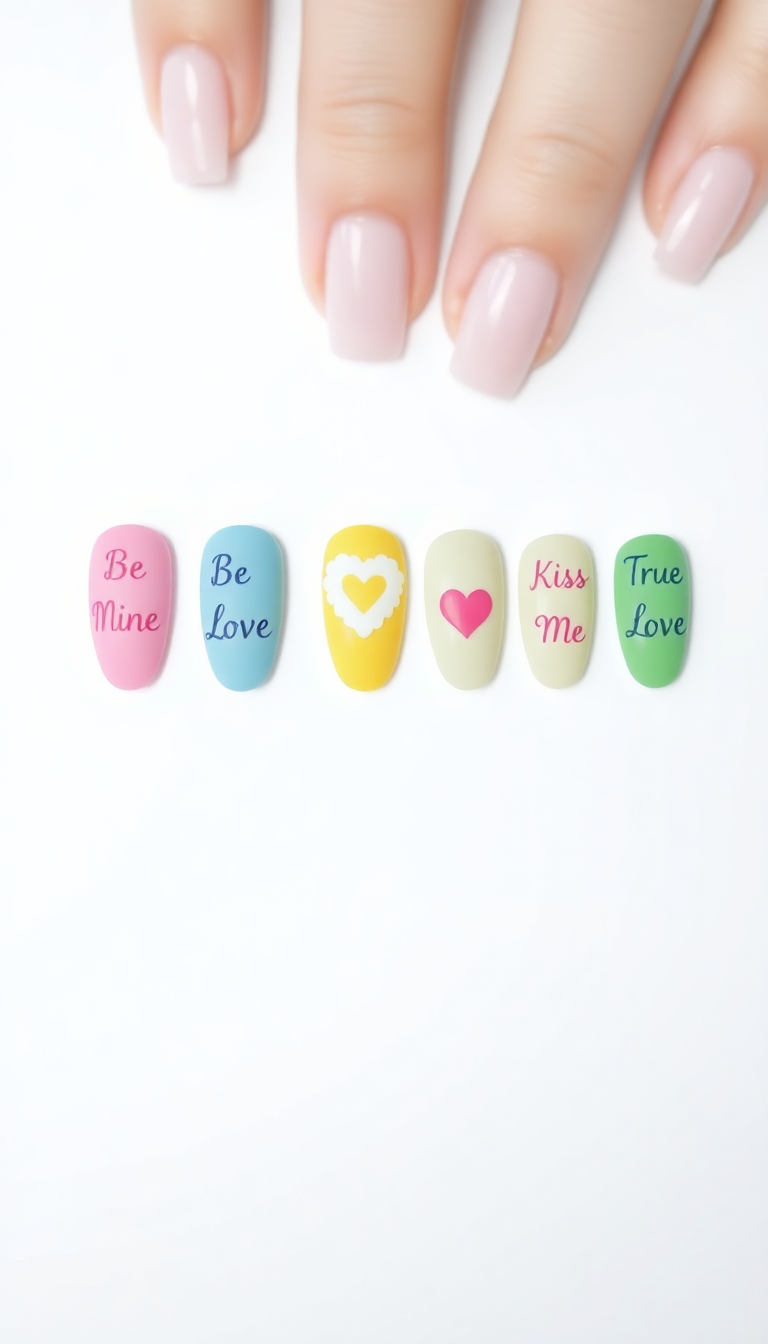 11. Sweetheart Candy Inspired Nails