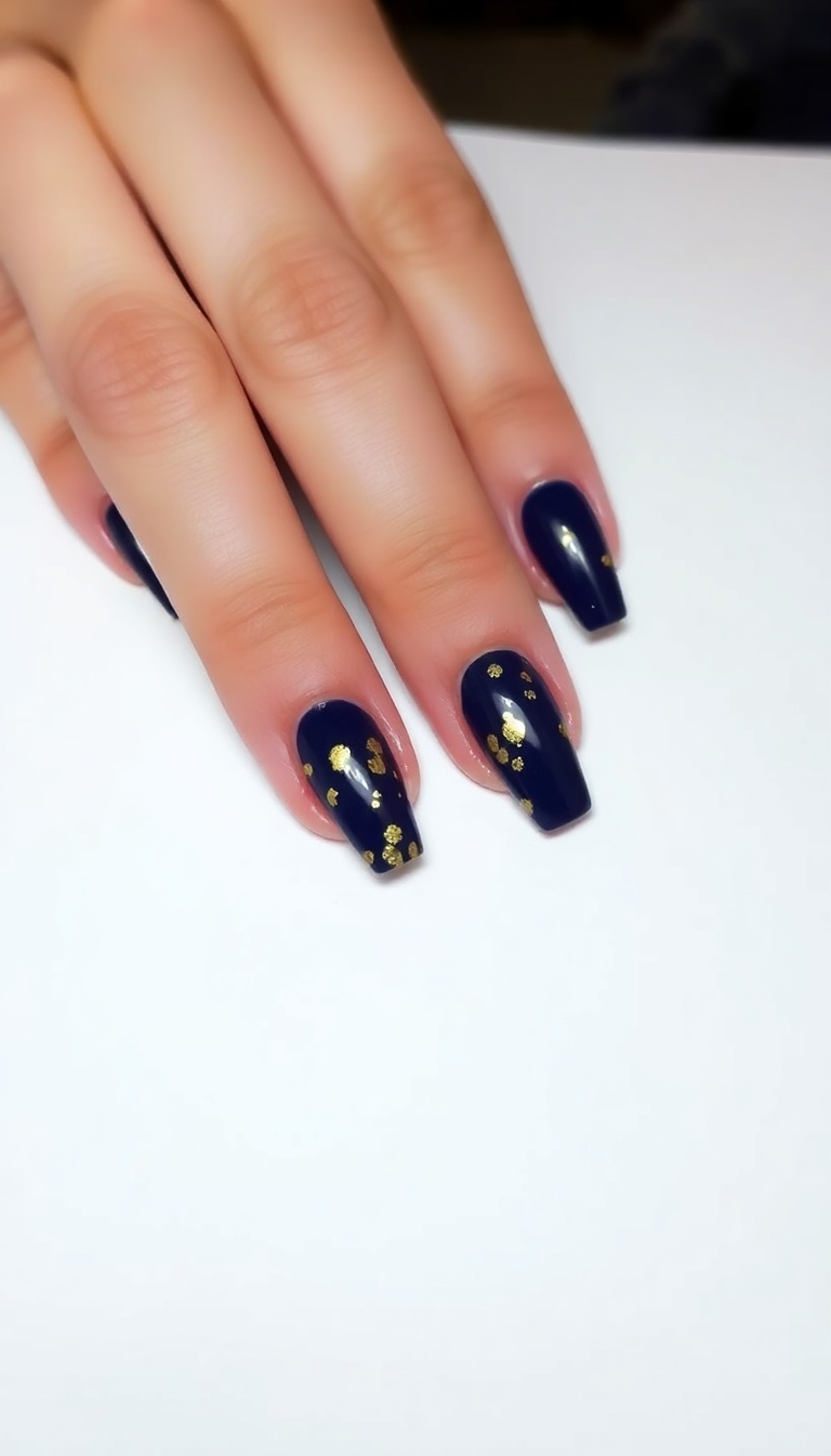 12. Bold Navy with Golden Flakes