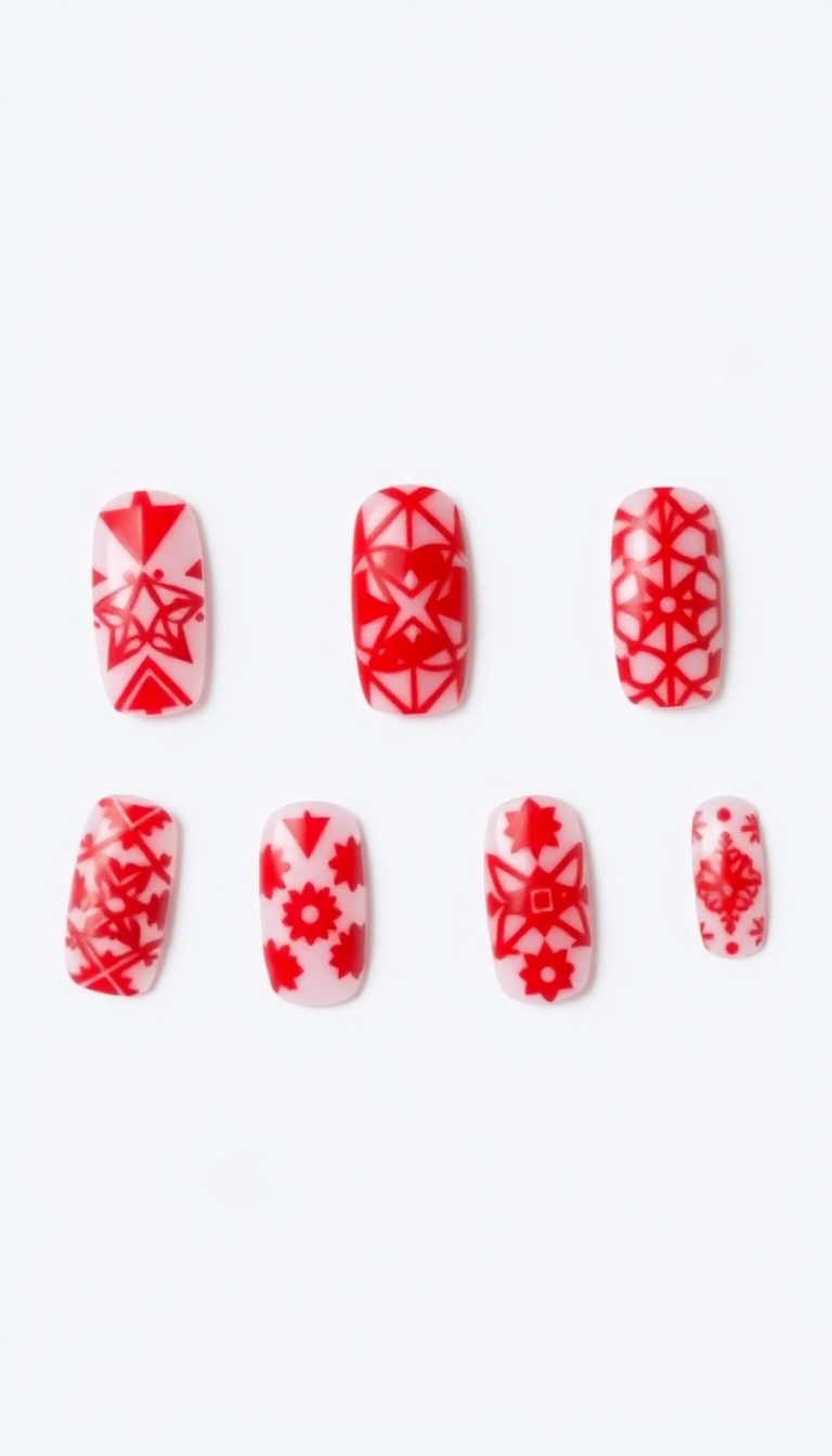 12. Geometric Red Patterns