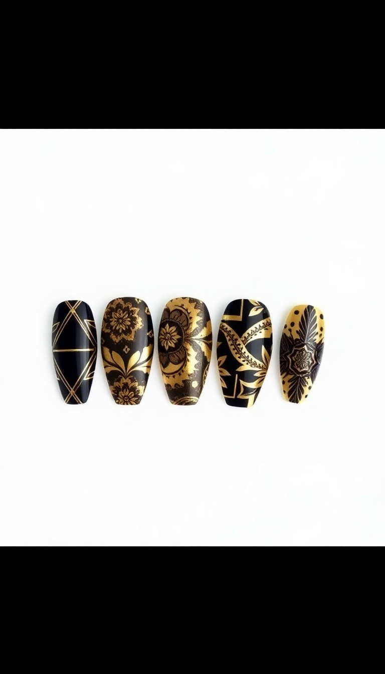 13. Bold Black and Gold Designs