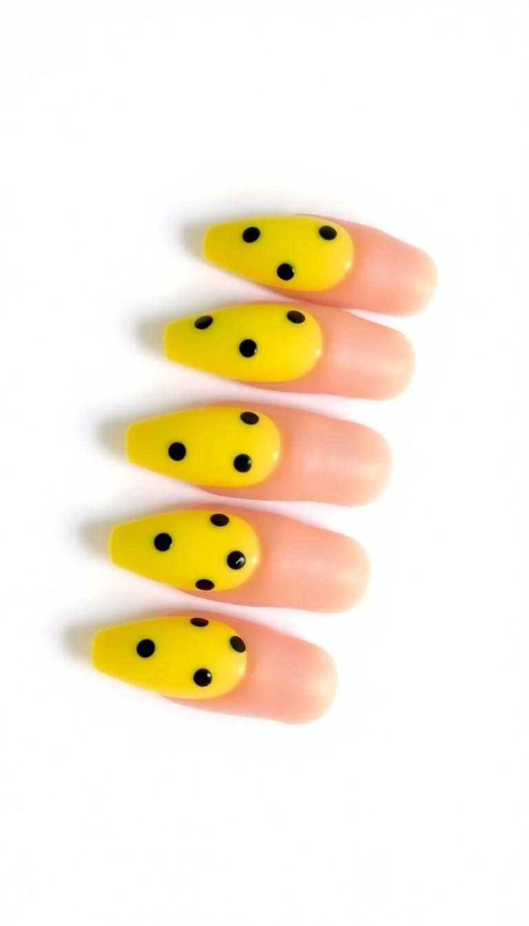 13. Bright Banana Polka Dots