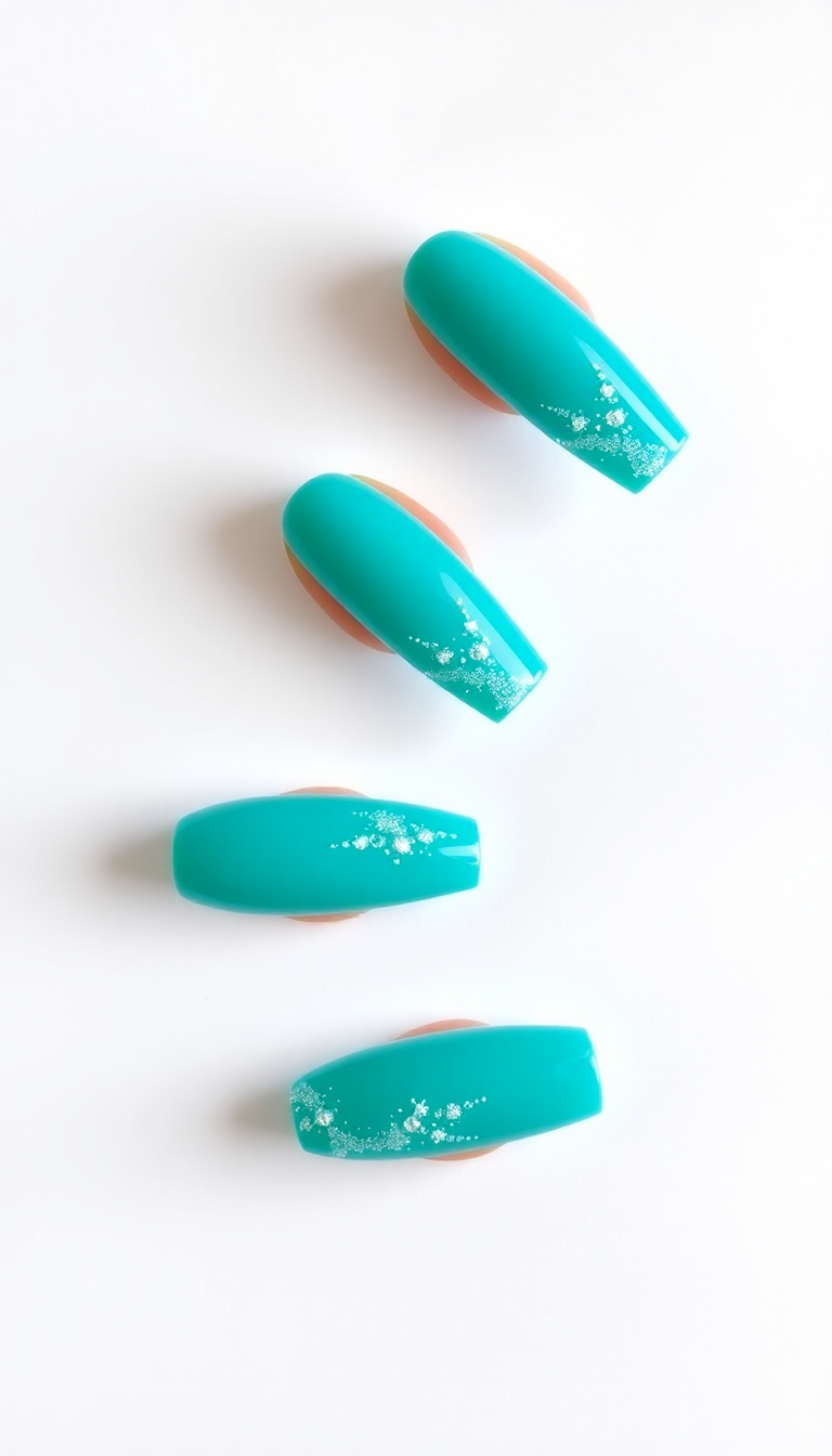 14. Vibrant Teal with Glitter