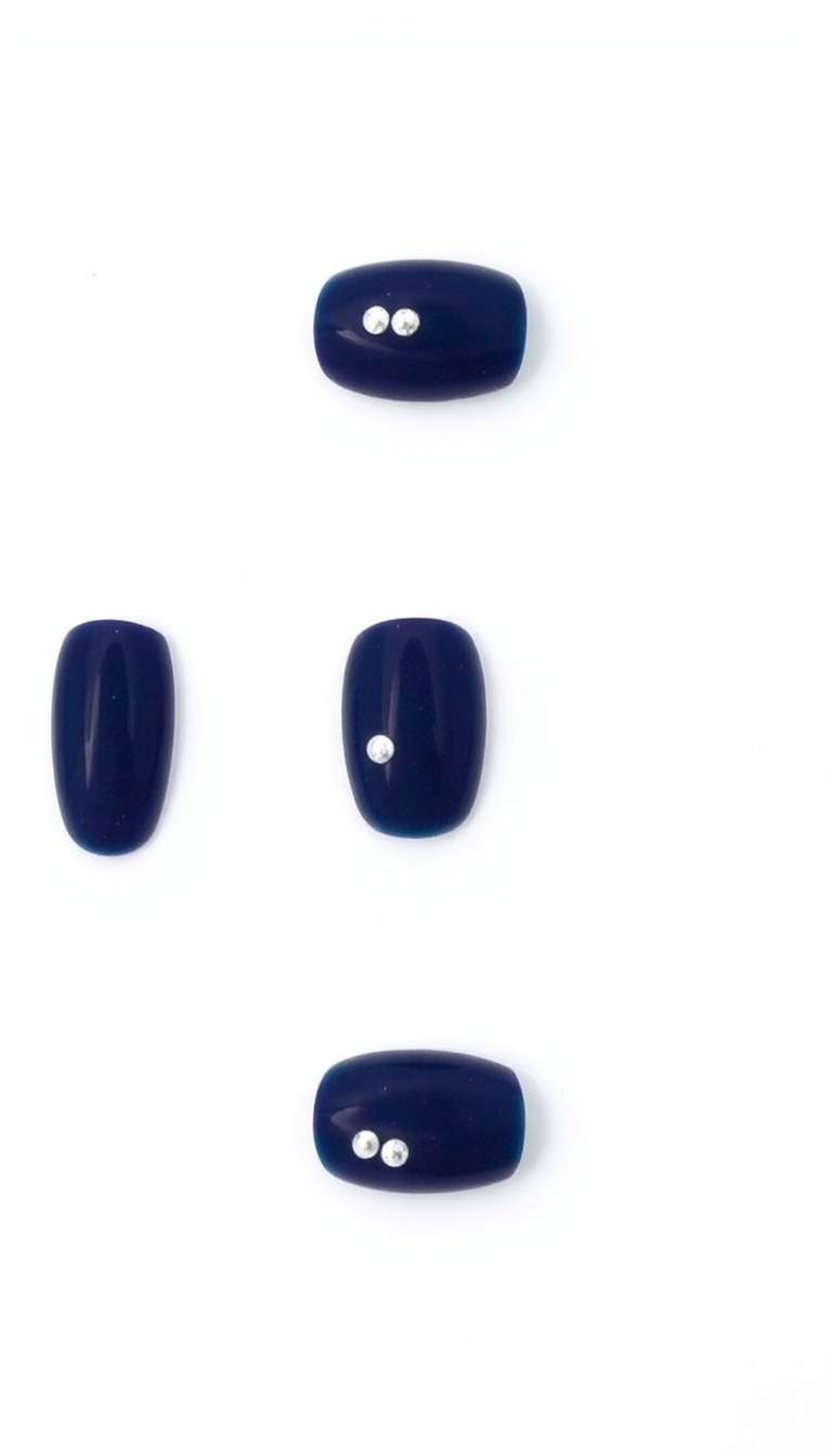 15. Navy Velvet with Silver Beads